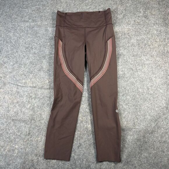 Lululemon Leggings Women’s 6 Speed Limit Tight 23" Nulux Cherry Cola Coral Kiss - Picture 1 of 10